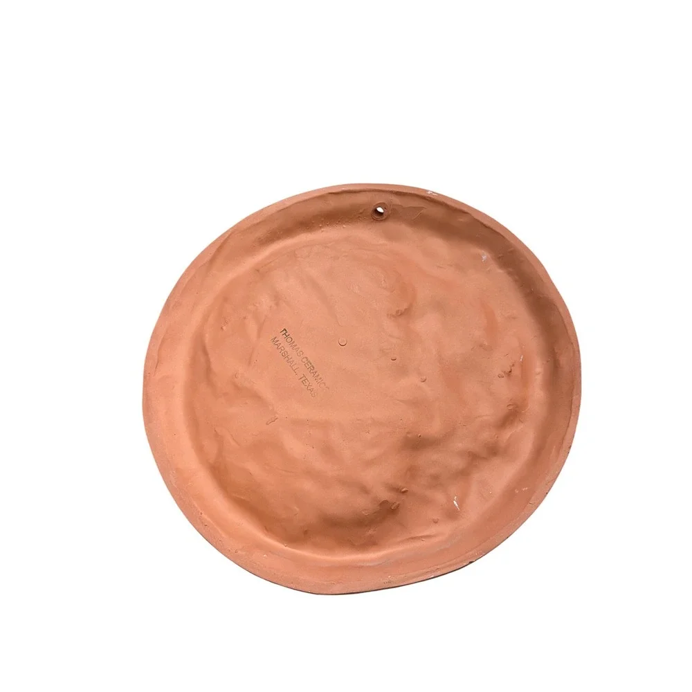 Terracotta Crescent Moon Face Star Wall Medallion Plaque Thomas Ceramics Texas